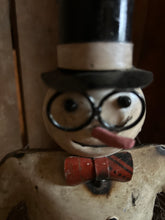 Load image into Gallery viewer, Metal Snowman Holding Bucket