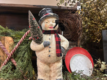 Load image into Gallery viewer, Snowman Statue with Pipe