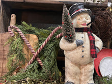 Load image into Gallery viewer, Snowman Statue with Pipe