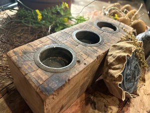 Primitive Reclaimed barn wood Tea Light Box