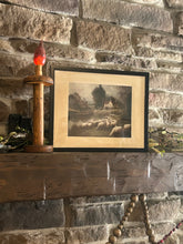 Load image into Gallery viewer, Grazing Sheep Primitive Folk Art Print