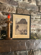 Load image into Gallery viewer, Girl with Chickens Farmhouse Print