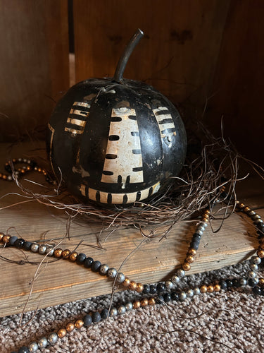 Timeworn Metal Pumpkin Black