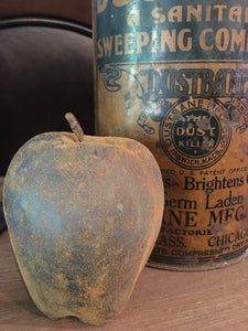 Sweet Apple for the Teacher -Blackened Bees Wax Primitive Large Bowl filler Apple Primitive Decor